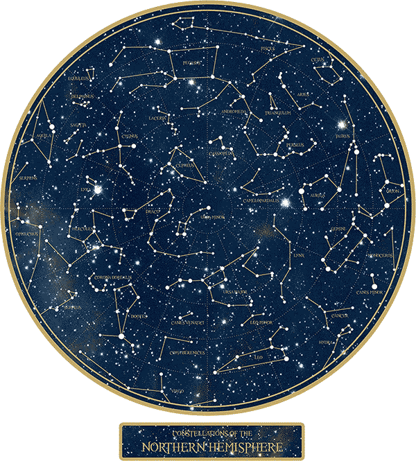 Constellation Night Sky Star Map Wall Decal -- star chart poster